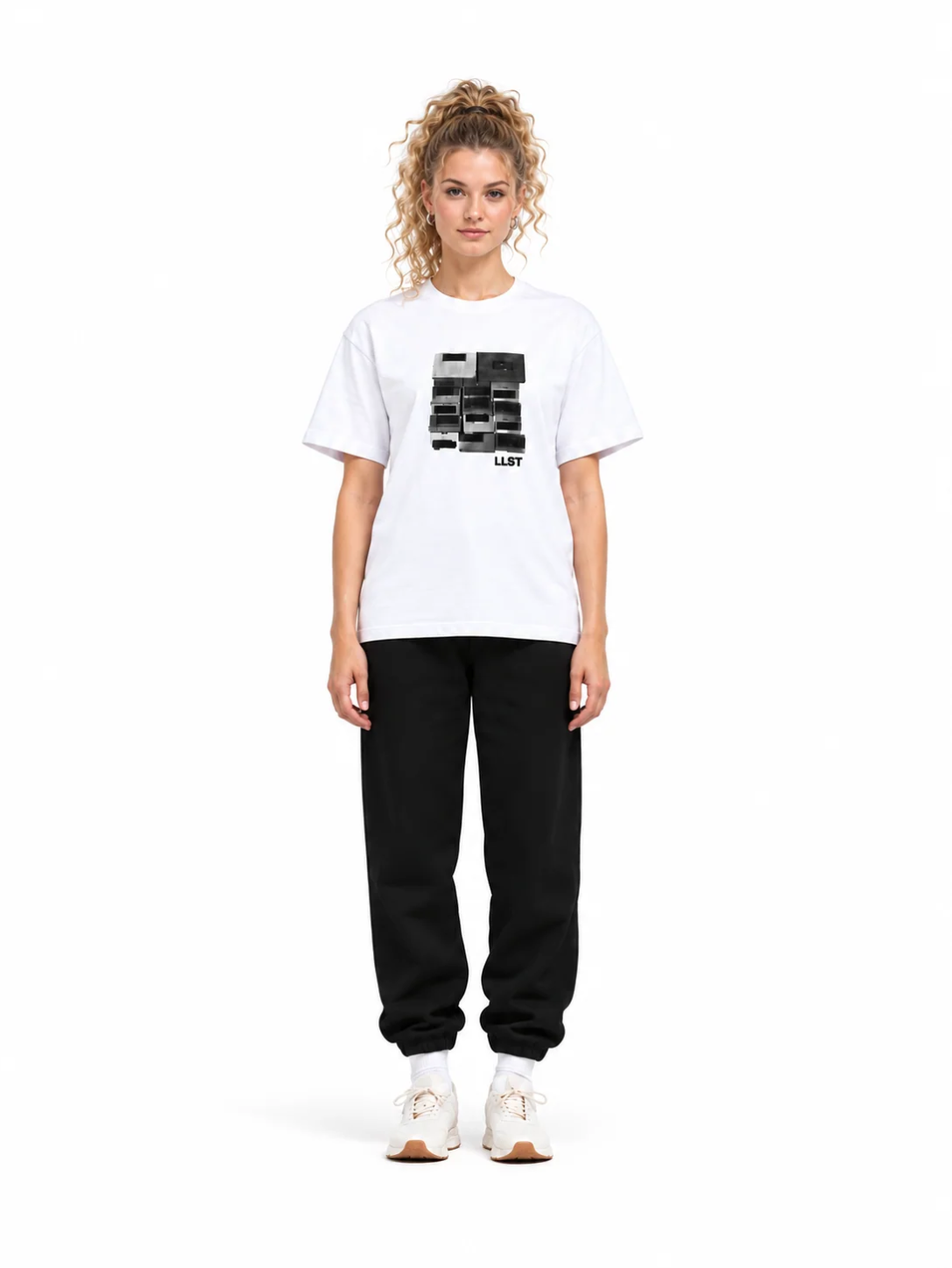 LLST™ "Blocked Out Logos " Tee —White